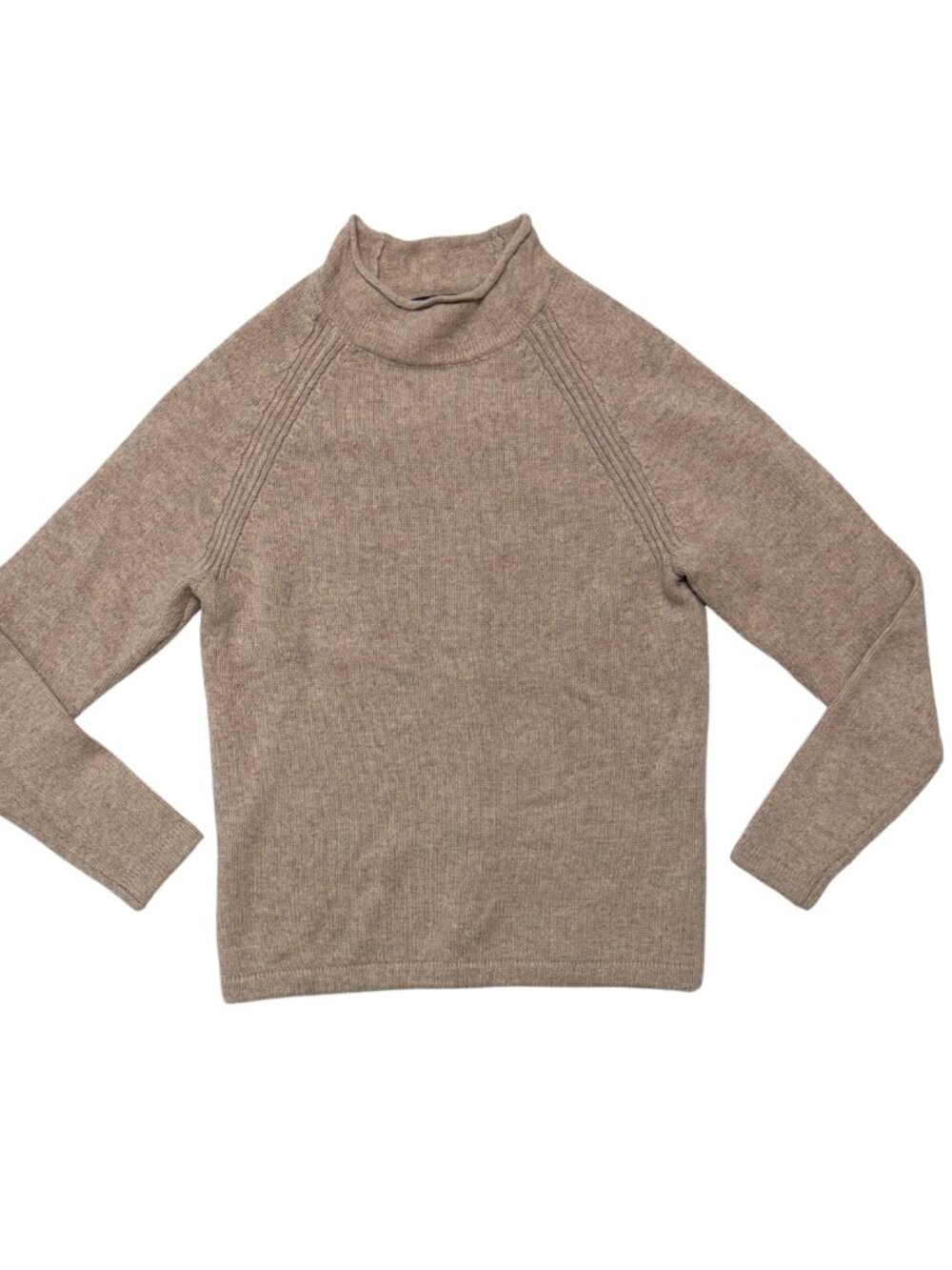 J.Crew Rollneck Mockneck Beige Light Brown Knit Wool Sweater Size XS
